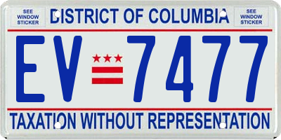DC license plate EV7477