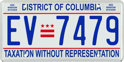 DC license plate EV7479