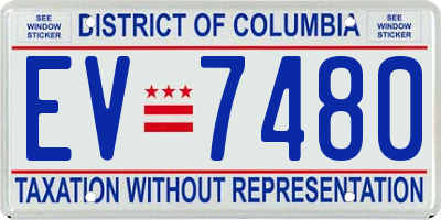 DC license plate EV7480