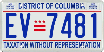 DC license plate EV7481
