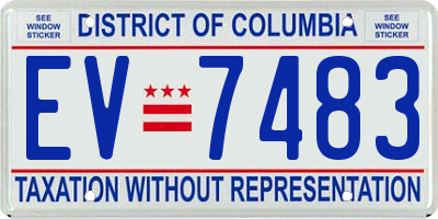 DC license plate EV7483