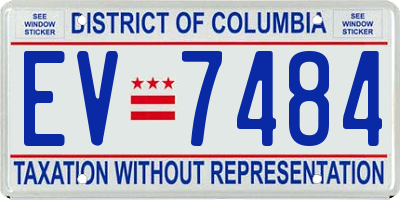 DC license plate EV7484