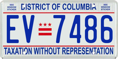 DC license plate EV7486