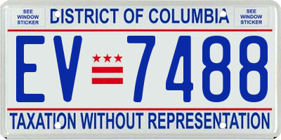 DC license plate EV7488