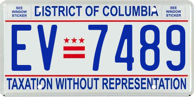 DC license plate EV7489