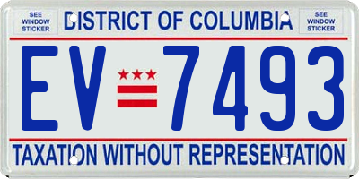 DC license plate EV7493
