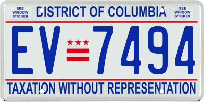 DC license plate EV7494