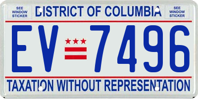 DC license plate EV7496