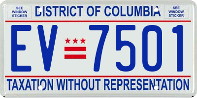 DC license plate EV7501