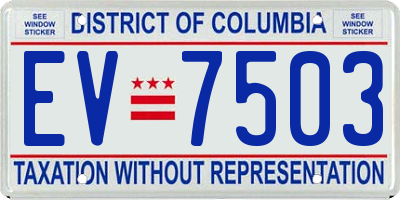 DC license plate EV7503