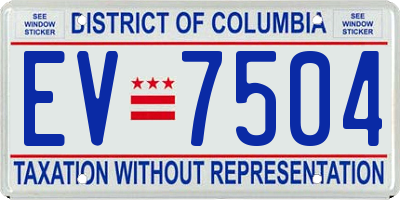 DC license plate EV7504