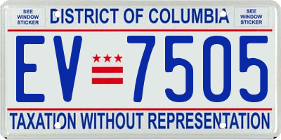 DC license plate EV7505