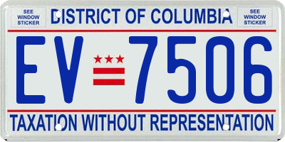 DC license plate EV7506