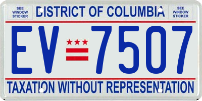 DC license plate EV7507