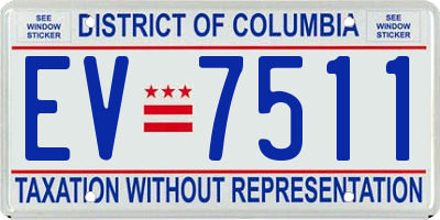 DC license plate EV7511