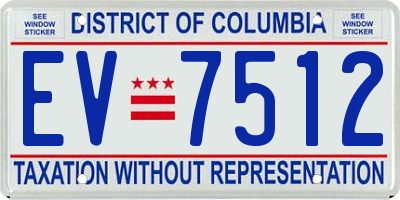 DC license plate EV7512