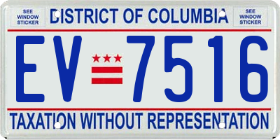 DC license plate EV7516