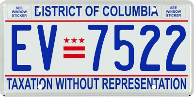 DC license plate EV7522