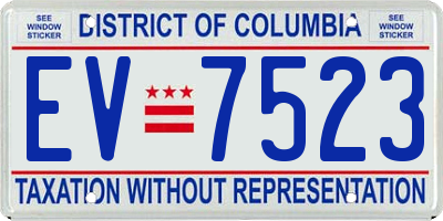 DC license plate EV7523