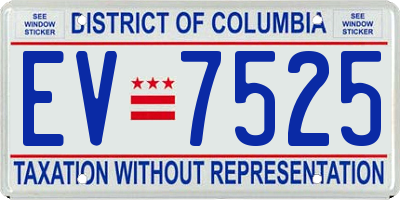 DC license plate EV7525