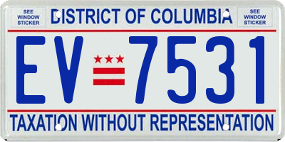 DC license plate EV7531
