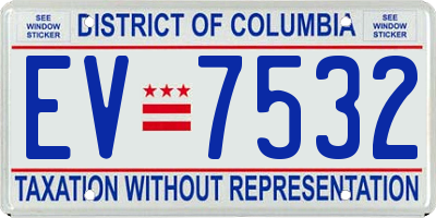DC license plate EV7532