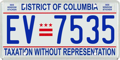 DC license plate EV7535