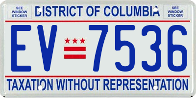 DC license plate EV7536