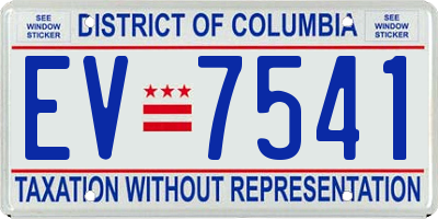 DC license plate EV7541