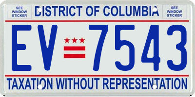 DC license plate EV7543