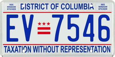 DC license plate EV7546