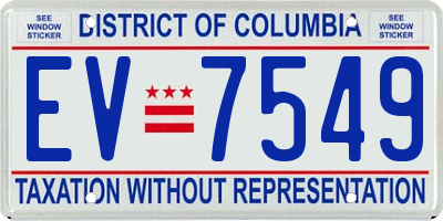 DC license plate EV7549