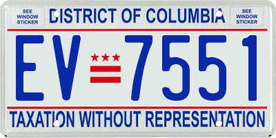 DC license plate EV7551