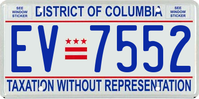 DC license plate EV7552