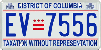 DC license plate EV7556