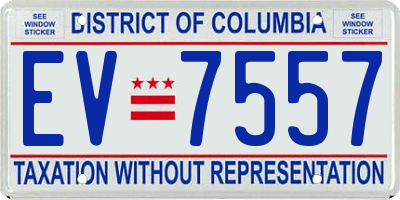 DC license plate EV7557