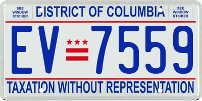 DC license plate EV7559
