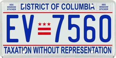 DC license plate EV7560