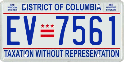 DC license plate EV7561