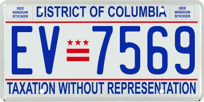 DC license plate EV7569