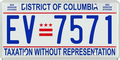 DC license plate EV7571