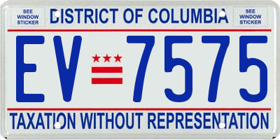 DC license plate EV7575