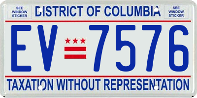 DC license plate EV7576