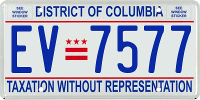 DC license plate EV7577