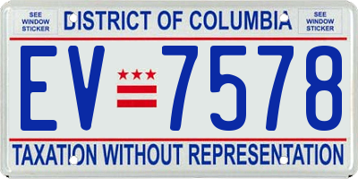 DC license plate EV7578