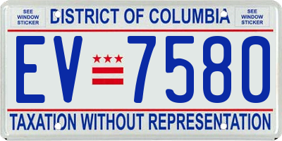 DC license plate EV7580