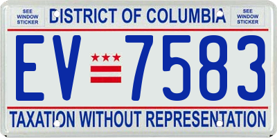 DC license plate EV7583