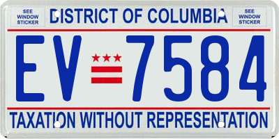 DC license plate EV7584