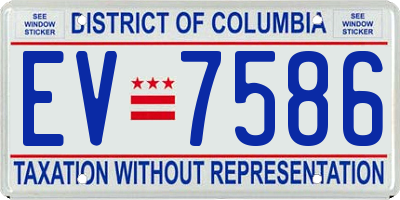 DC license plate EV7586