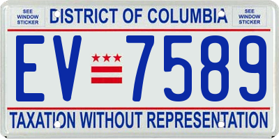 DC license plate EV7589